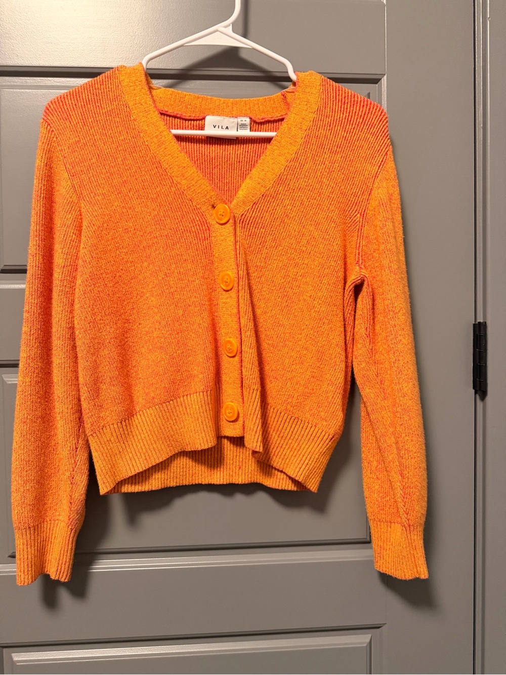 Vila Viril Short Knit Cardigan Solar Power/Tigerlily MEDIUM